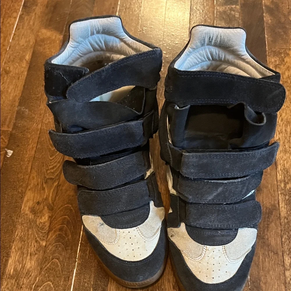 Isabel Marant Beckett sneaker with built in wedge Bluish Black and White - Picture 6 of 6